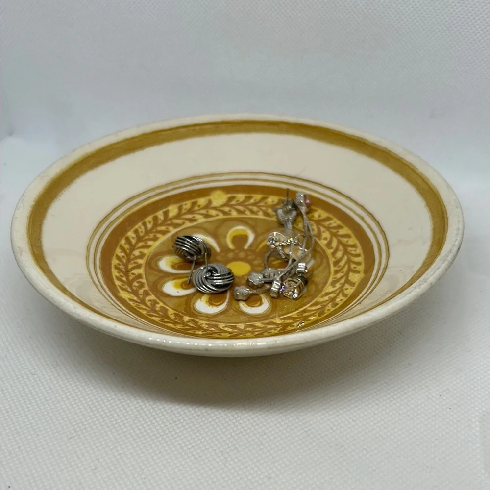 Vintage Ceramic Dish with Floral Design